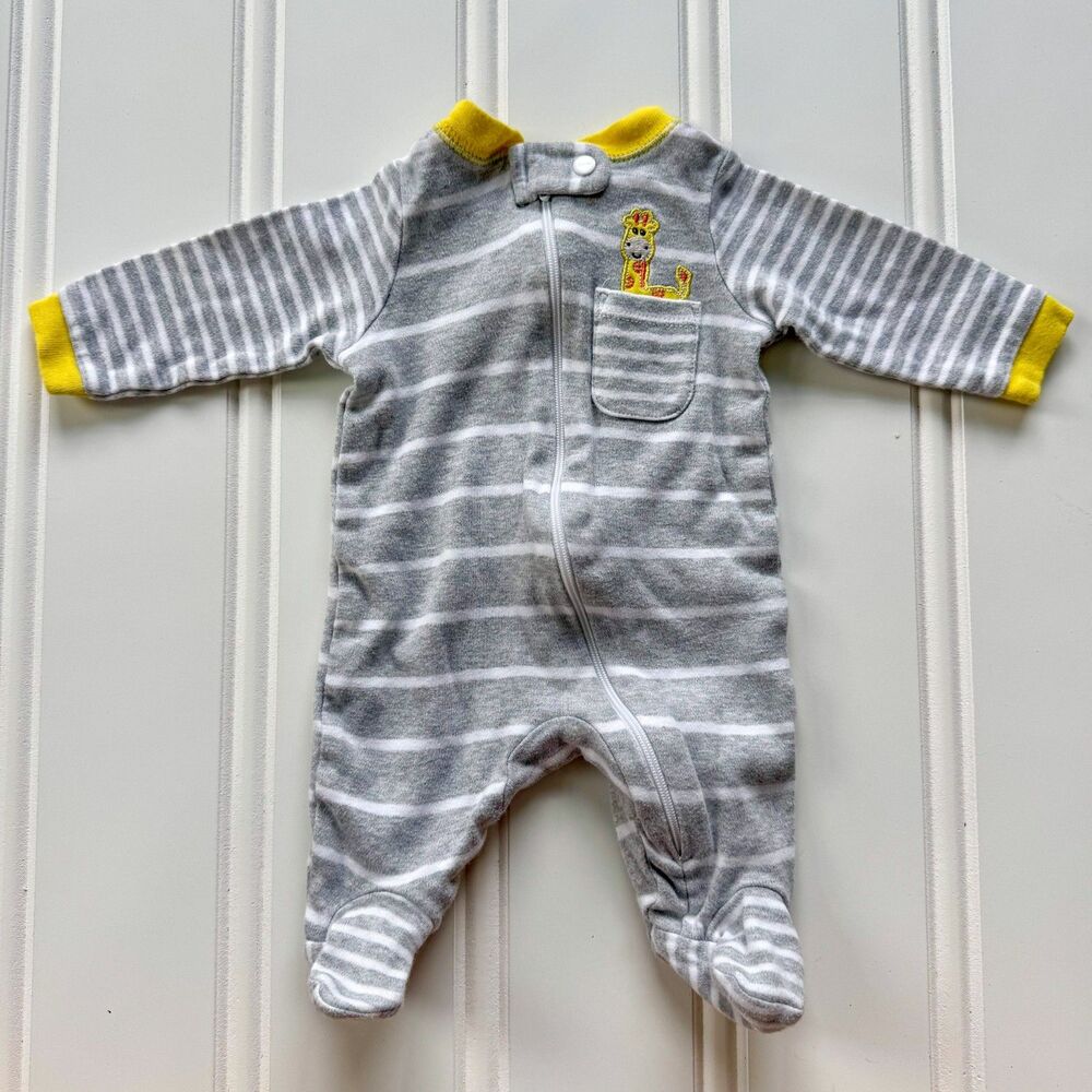 4/$10 - Garanimals Cotton Newborn Baby Giraffe Zip Up Footie